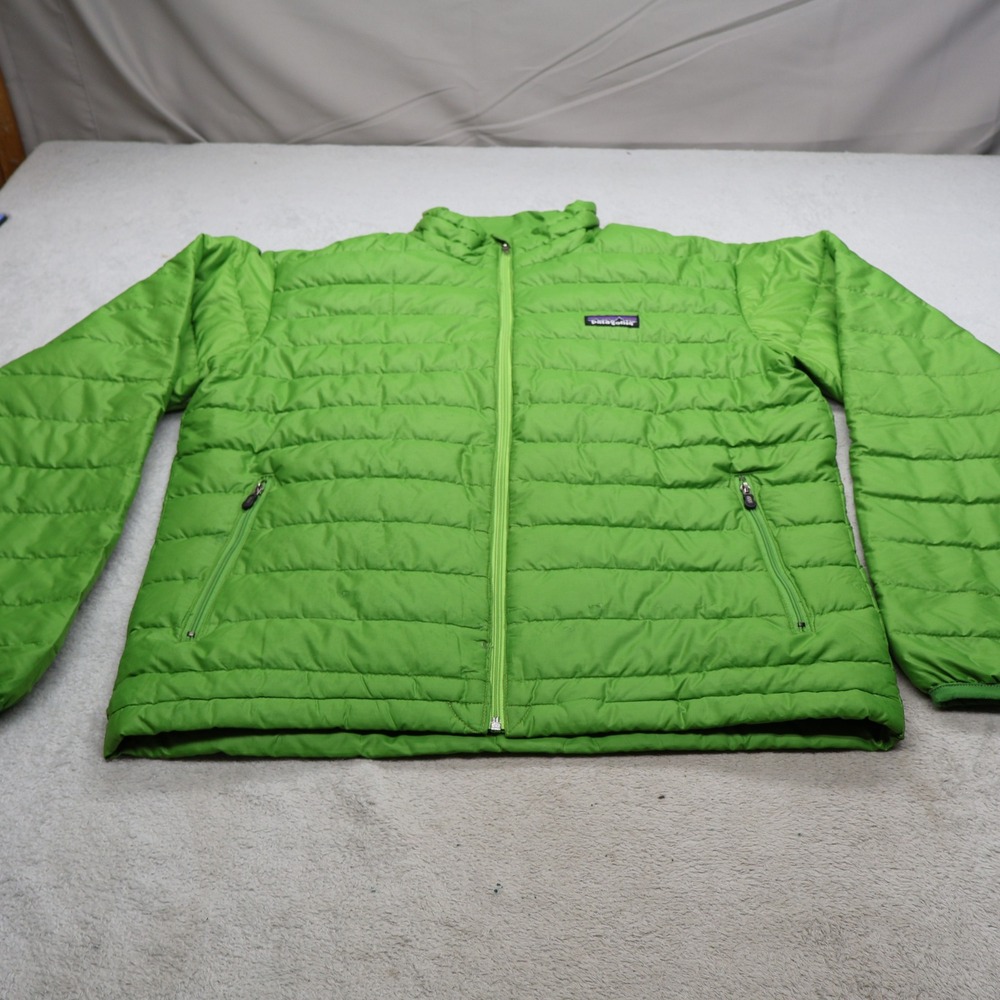 Patagonia Down Sweater Jacket Mens Small Green Ripstop Insulated Quilted Warm